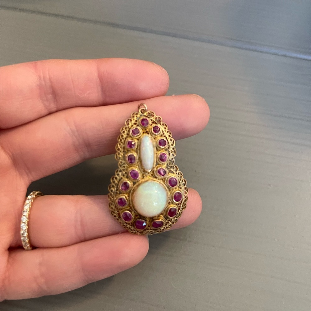 Opal And Ruby Pendant - image 1